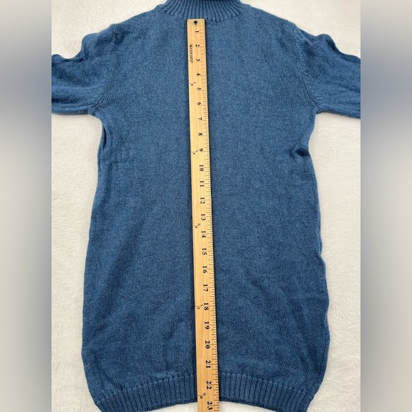 Deposito54 100% Wool Soft! Italy Made Women Small Knit Turtleneck Blue Sweater - Picture 8 of 9